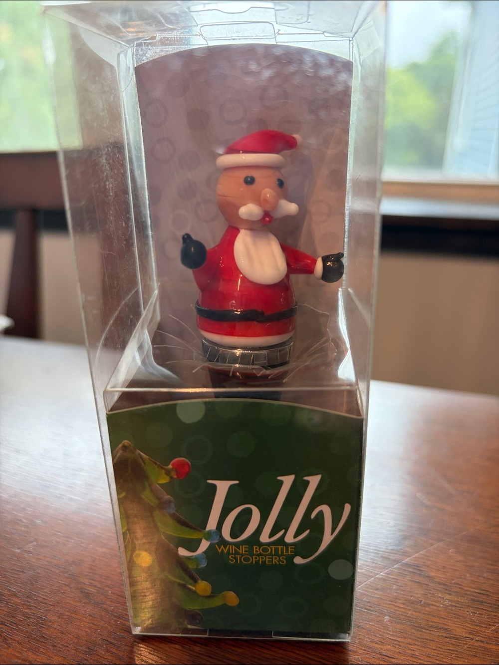 Santa Wine Bottle Stopper - Red Holiday Bottle Stopper
